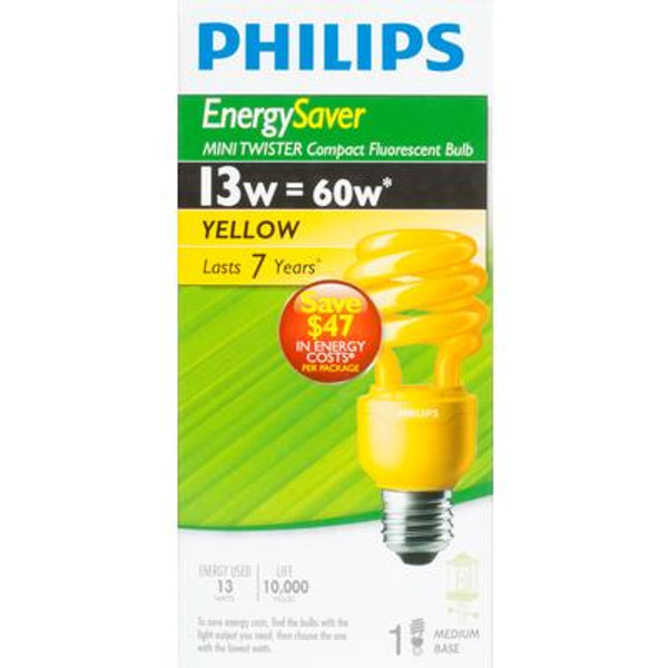 CFL 13W Mini Twister Yellow - Case of 6 Bulbs