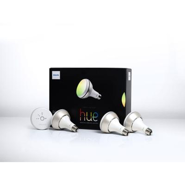 LED 8W BR30 Hue Starter Pack with 3 Bulbs and Bridge