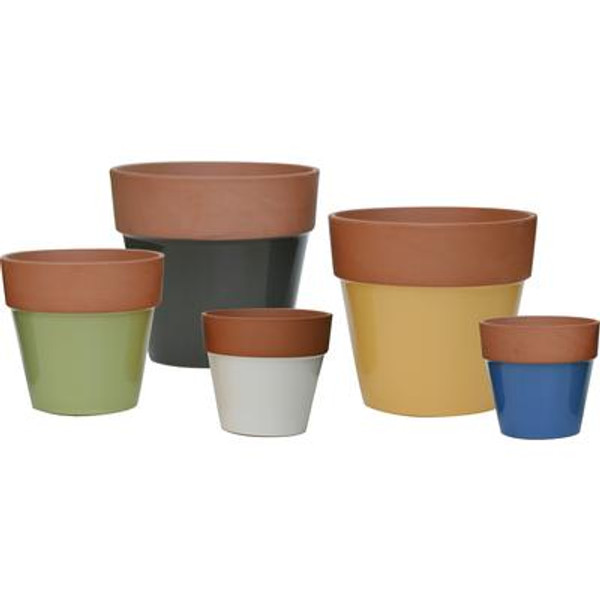 4.5 In. Flower Pot - Glazed Terra Cotta