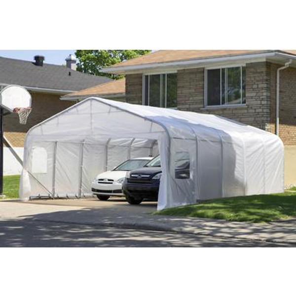 Car Shelter Oval 20 Feet x20 Feet  White Roof