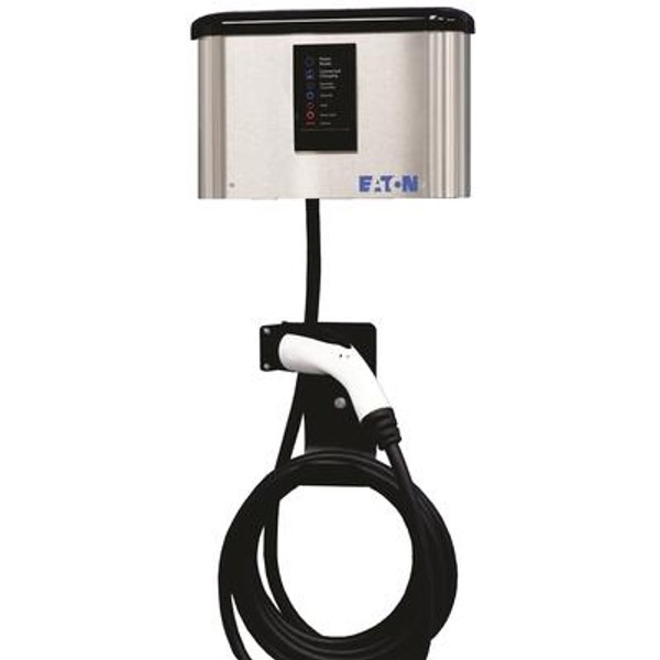 Indoor/Outdoor Electric Vehicle 30Amp Charging Station with Advanced Cord Management - Hardwired