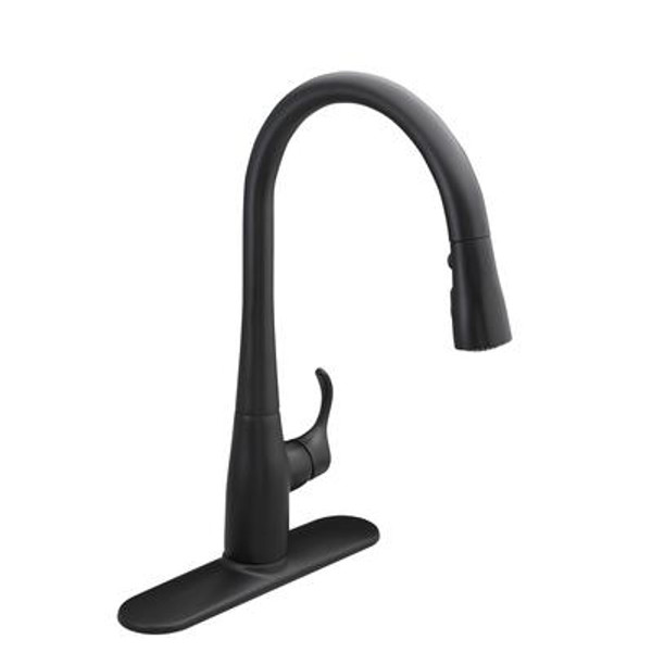 Simplice Single-Hole Pull-Down Kitchen Faucet In Matte Black