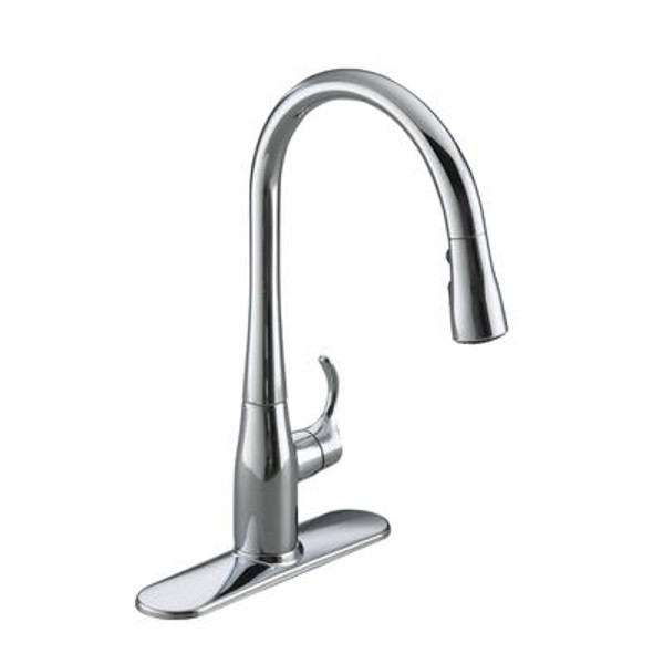 Simplice Single-Hole Pull-Down Kitchen Faucet In Polished Chrome