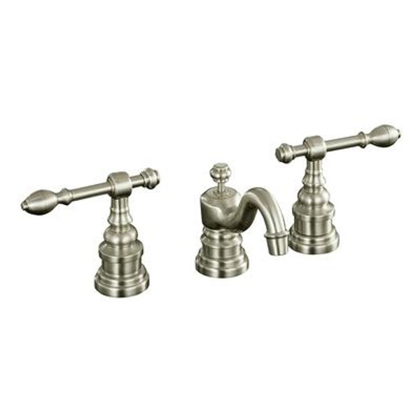 Iv Georges Brass Widespread Lavatory Faucet With Lever Handles In Vibrant Brushed Nickel