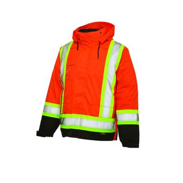 Hi-Vis 5-In-1 System Jacket With Safety Stripes Fluorescent Orange X Large