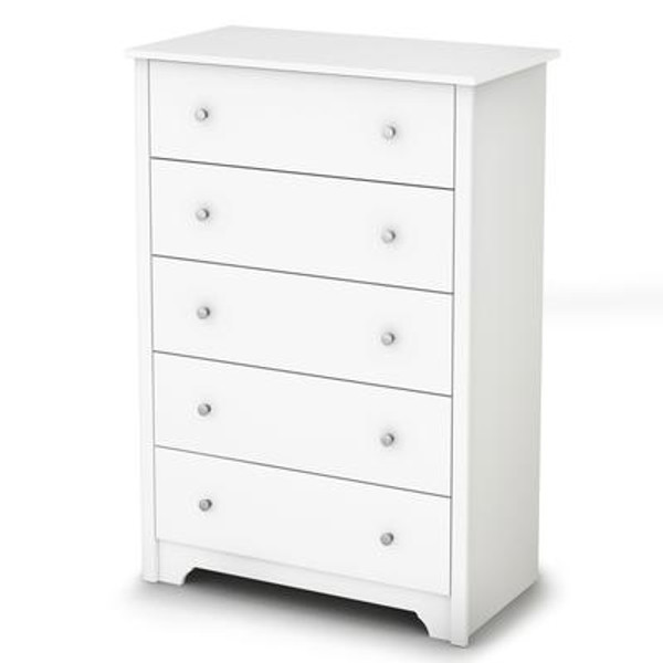 Bel Air; 5-Drawer Chest; Pure White