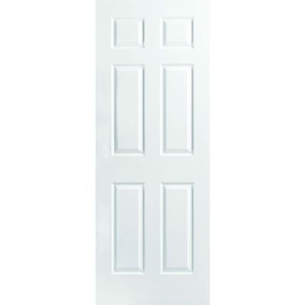 Primed 6 Panel Textured Interior Door Slab 18 In. x 80 In.