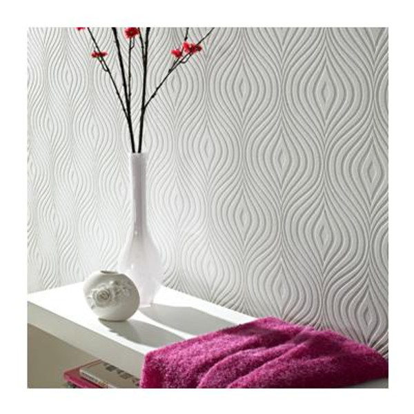 Feature Wall Paintable Wallpaper; Curvy