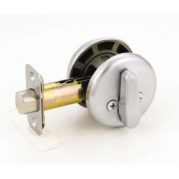 Satin Chrome Single Cylinder Deadbolt