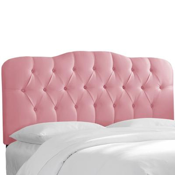 Upholstered Queen Headboard; Shantung; Woodrose