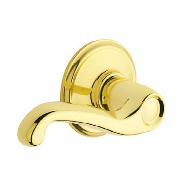 Non-locking Interior - Hall & Closet Lever; Flair Bright Brass