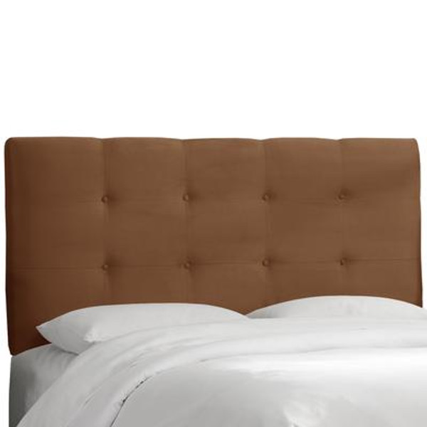 Upholstered Full Headboard; Premier Microsuede; Chocolate