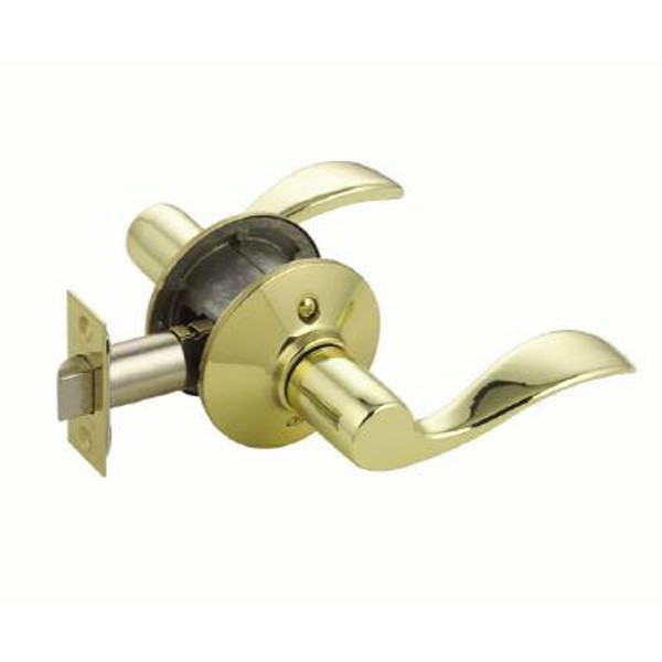 Non-locking Interior - Hall & Closet Lever; Accent Bright Brass