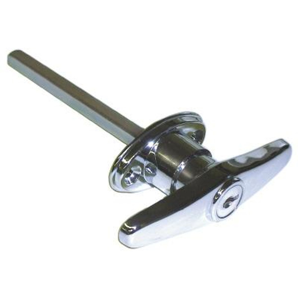 Keyed T Garage Door Lock Chrome