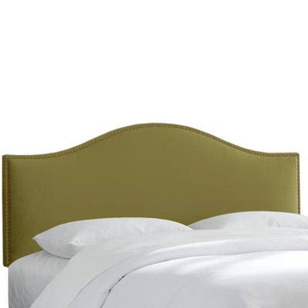 Queen Size Upholstered Headboard in Sage Microsuede