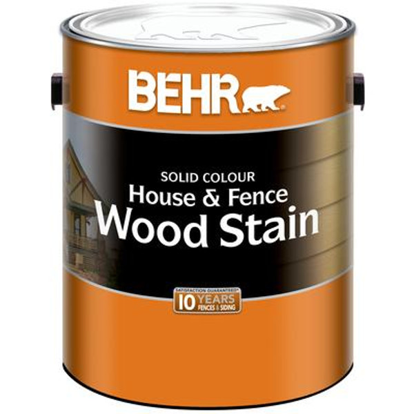 BEHR Solid Colour House & Fence Wood Stain - Deep Base No. 30;  3.43 L