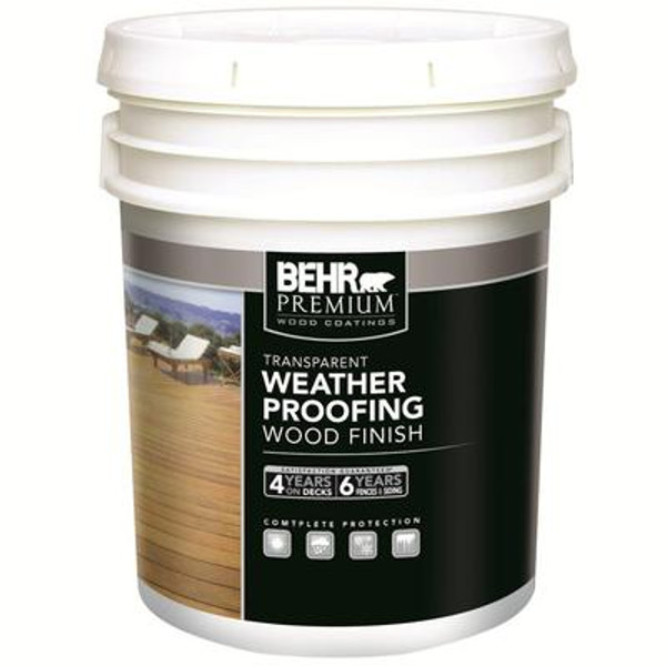 BEHR PREMIUM TRANSPARENT WEATHERPROOFING WOOD FINISH; CEDAR NATURALTONE; 18.9 L