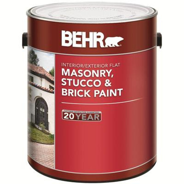 Interior/Exterior Masonry; Stucco & Brick Paint; Flat  - 3.73L