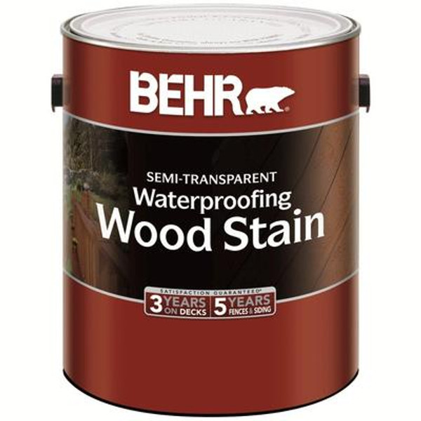 BEHR SEMI-TRANSPARENT WATERPROOFING WOOD STAIN; TINT BASE; 3.55 L