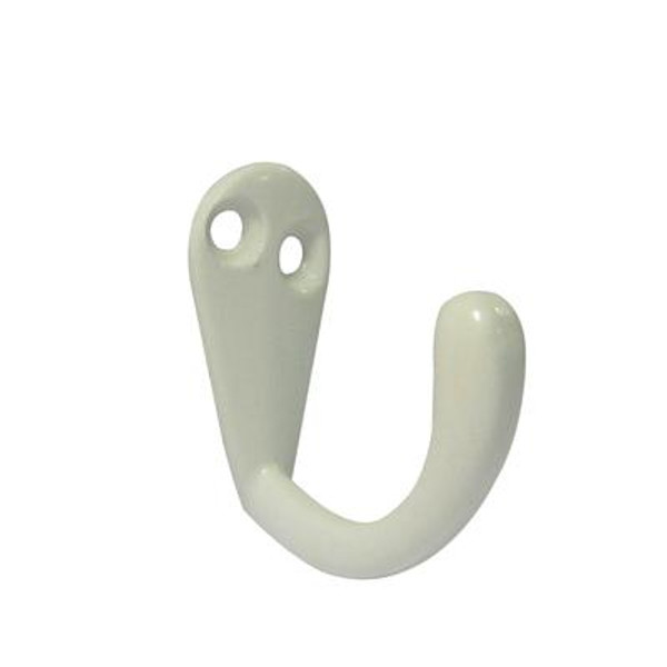 Small  Hat And Coat Hook 2 Pack 1-1/2 In. - White