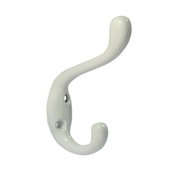 Hat And Coat Double Hook 3 1/2 In. - White