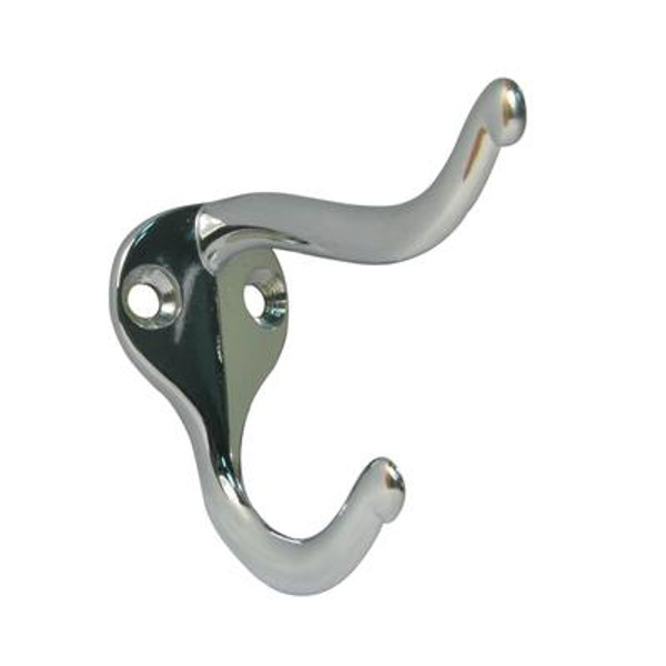 Hat & Coat Double Hook 2 Pack 3 In. - Chrome