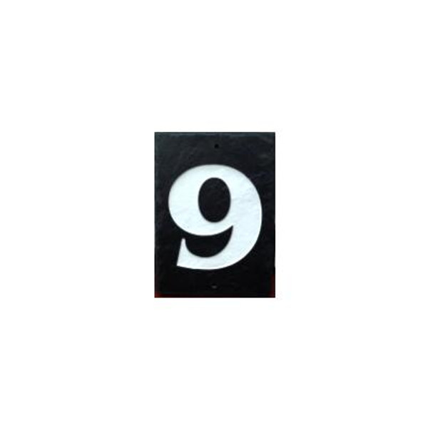 Single Slate Number - 9 - Black Slate; White Inlay