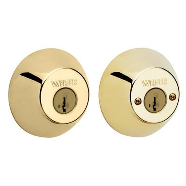 Welcome home double cylinder deadbolt - brass finish