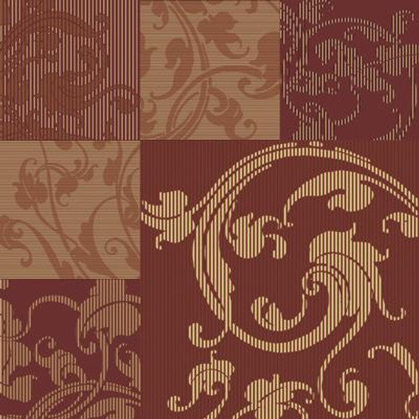 20.5 In. W Maroon and Caramel Large Scale Marbelized Squares Wallpaper