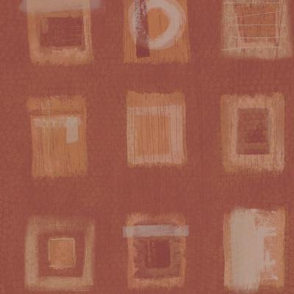 20.5 In. W Orange Modern Multi Layered Blocks Wallpaper