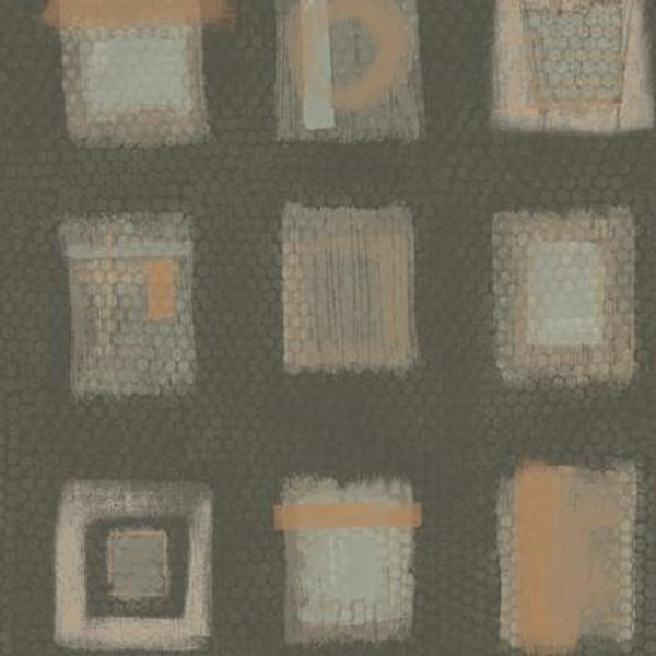 20.5 In. W Grey Free Form Squares on a Geotextural Ground Wallpaper