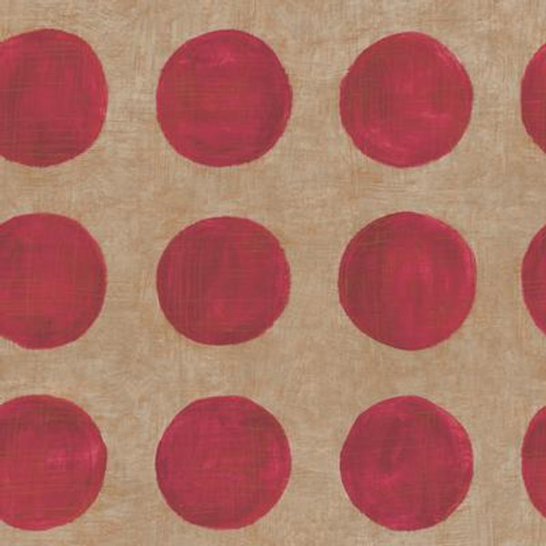 20.5 In. W Red Large Textured Red Polka Dot Wallpaper