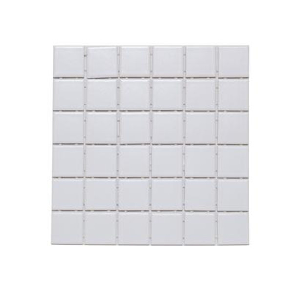 2 In.x 2 In. Matte White Mosaic