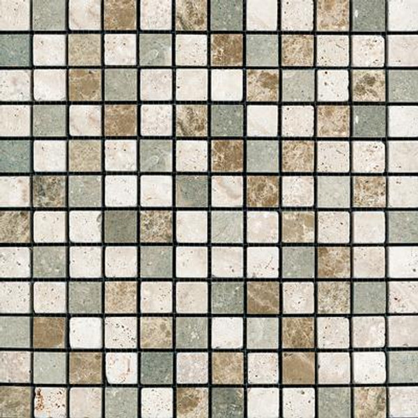 1 In.x1 In. Emperador Verde Polished / Tumbled Mosaics