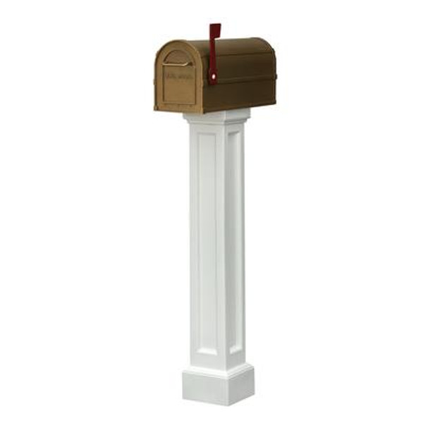 Bradford Mailbox Post in White