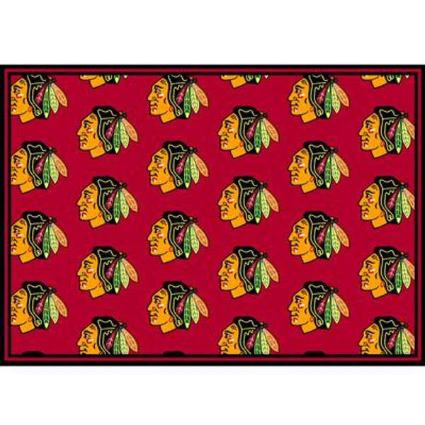 Chicago Blackhawks Repeat Rug 5 Ft. 4 In. x 7 Ft. 8 In. Area Rug