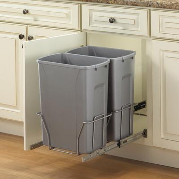 Double Slide-Out Waste Bin - 35 Quart - Lid is not Included