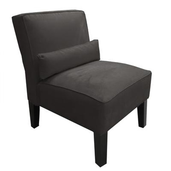 Armless Chair In Premier Microsuede Black