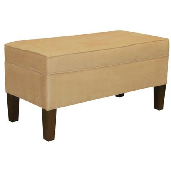 Upholstered Storage Bench In Premier Microsuede Saddle