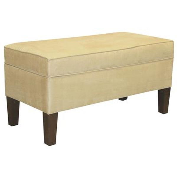 Upholstered Storage Bench In Premier Microsuede Oatmeal