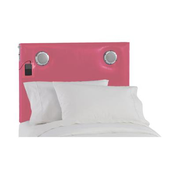 Upholstered Kids Full MP3 Headboard In Vinyl Pink