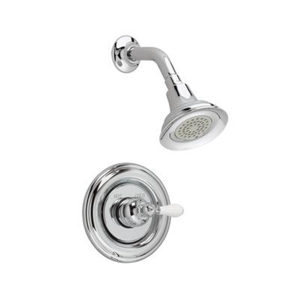 Hampton Single Porcelain Lever Handle Shower Only Trim Kit in Chrome