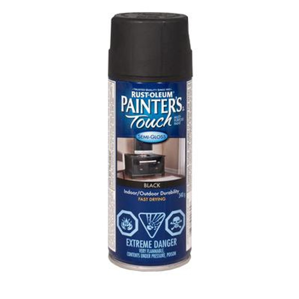 Painter's Touch Multi-Purpose Paint - Semi-Gloss Black (340g Aerosol)