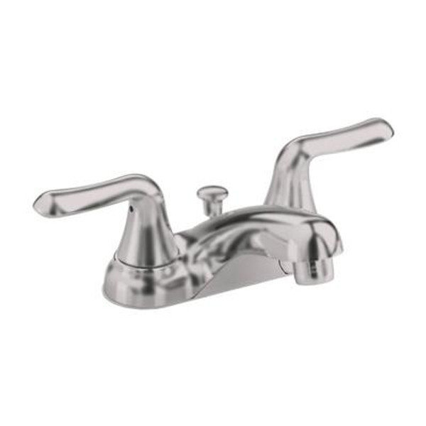 Colony Soft 4 Inch 2-Handle Low-Arc Bathroom Faucet in Satin Nickel with Speed Connect Drain