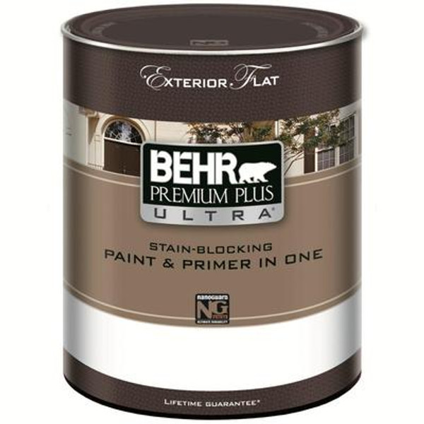 PREMIUM PLUS ULTRA Exterior Flat  Paint - Ultra Pure White; 946mL