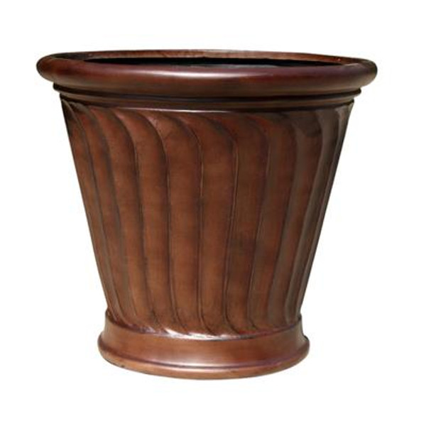 Fiberglass Planter; Wood Colored - 22 inches