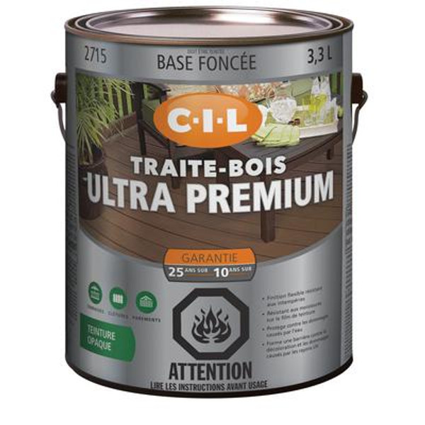 CIL Woodcare Ultra Premium Solid Stain Deep Base; 3.3 L