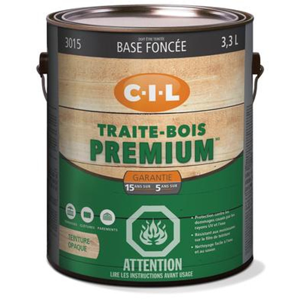 CIL Woodcare Premium Solid Stain Deep Base; 3.3 L