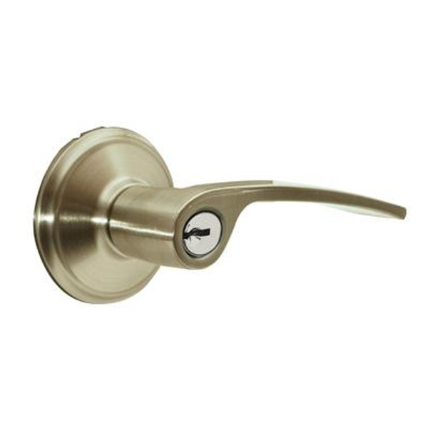 Front Entry - Keyed Locking Lever; Merano; Satin Nickel; SecureKey