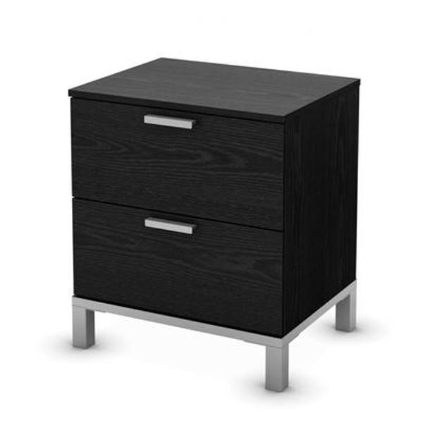 Flexible Collection 2-Drawer Nightstand Black Oak